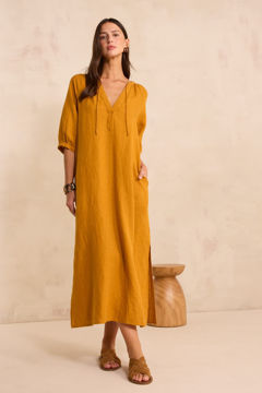 Picture of STRAIGHT LINEN DRESS BLINNY BIS